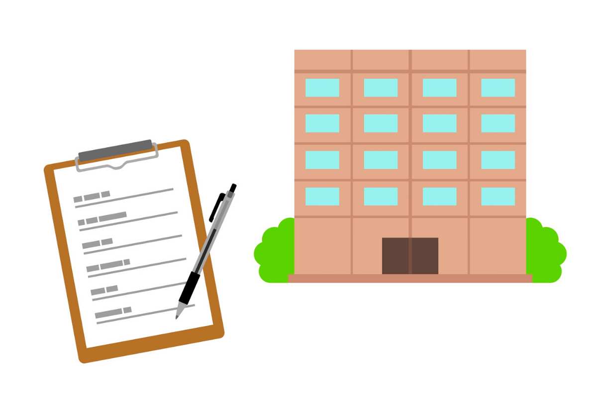 una cartella e un condominio in immagine grafica