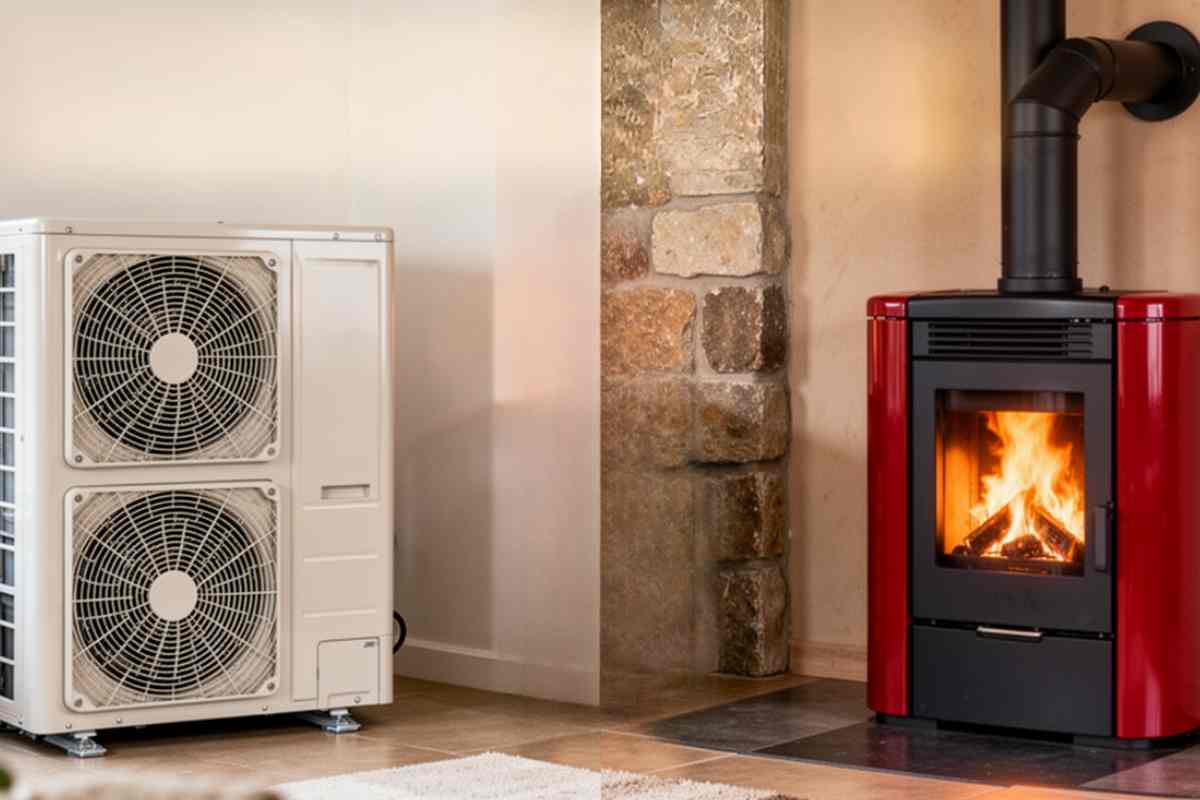 pompa di calore e stufa a pellet