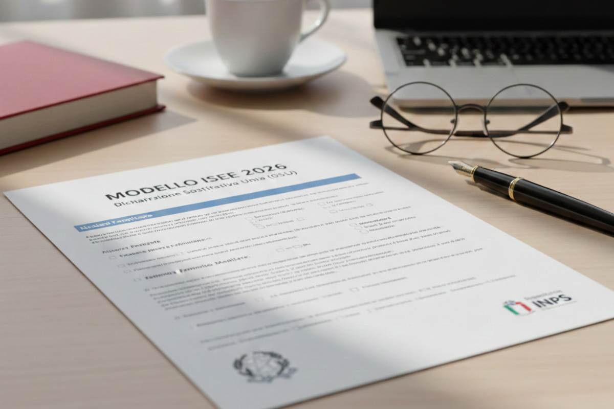 modello isee su una scrivania