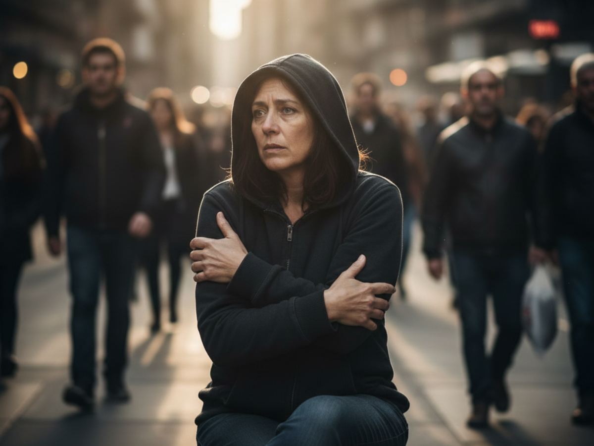 persona con braccia conserte